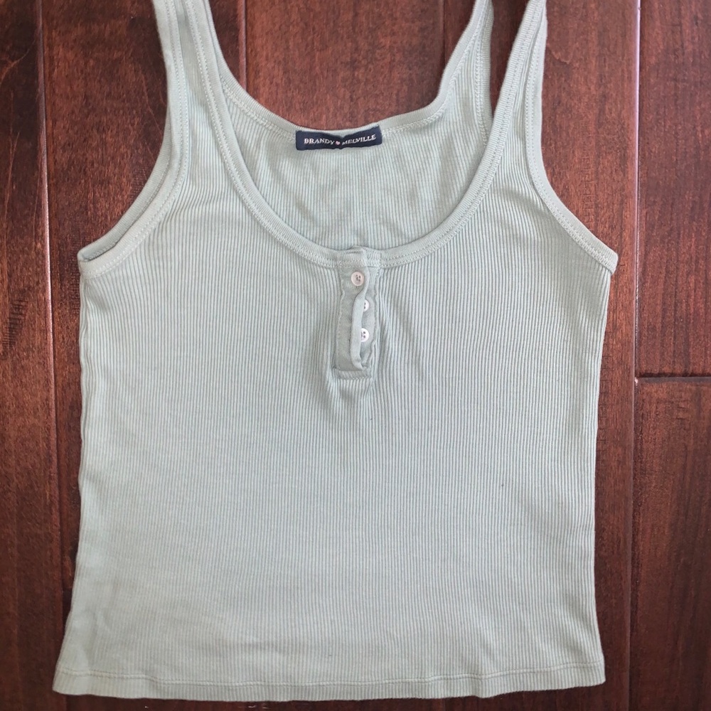 Brandy melville green/blue tank top